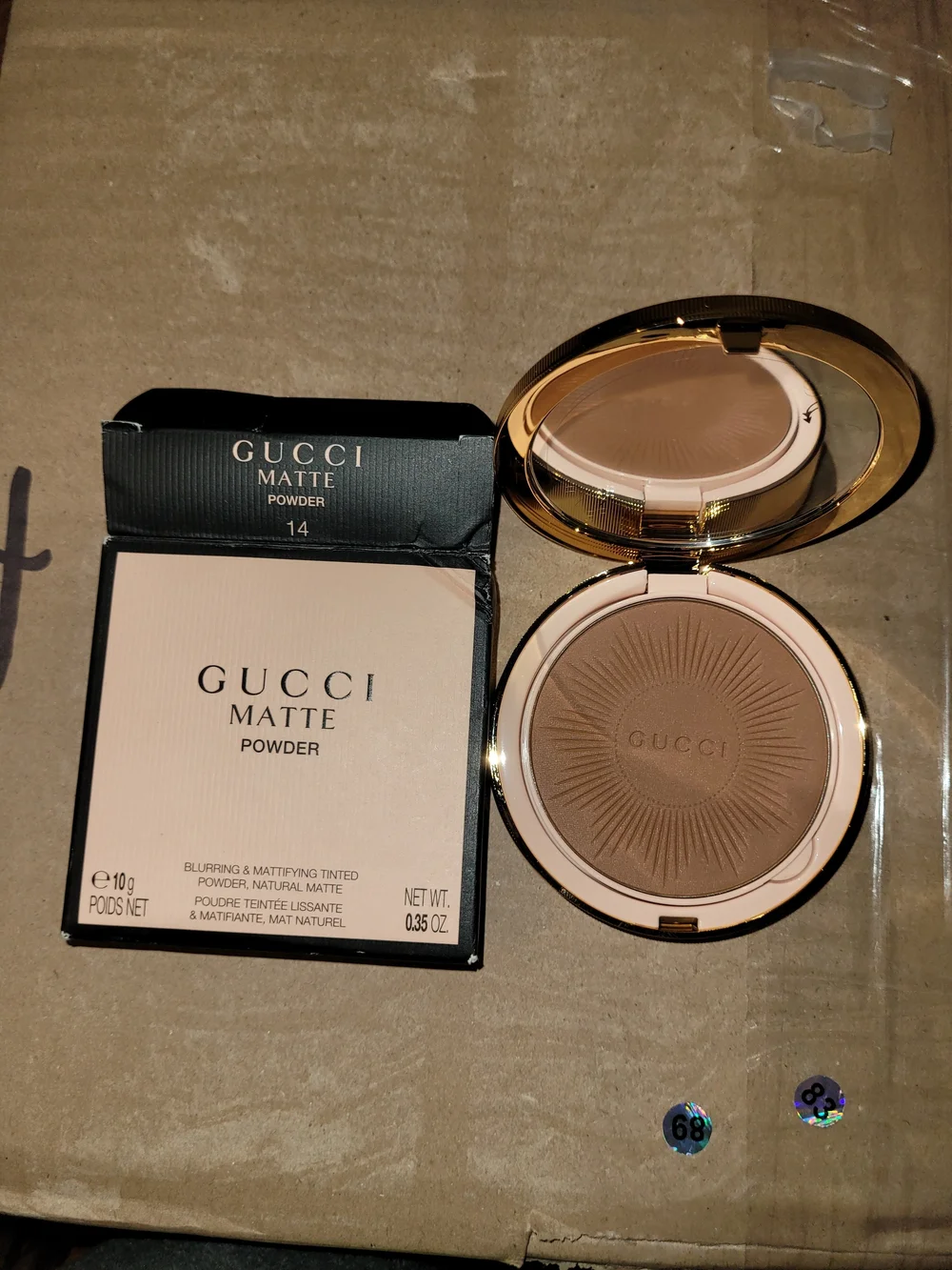 Gucci Matte Powder Compact in Warm Brown - Lightweight Blurring Finish Shade 14